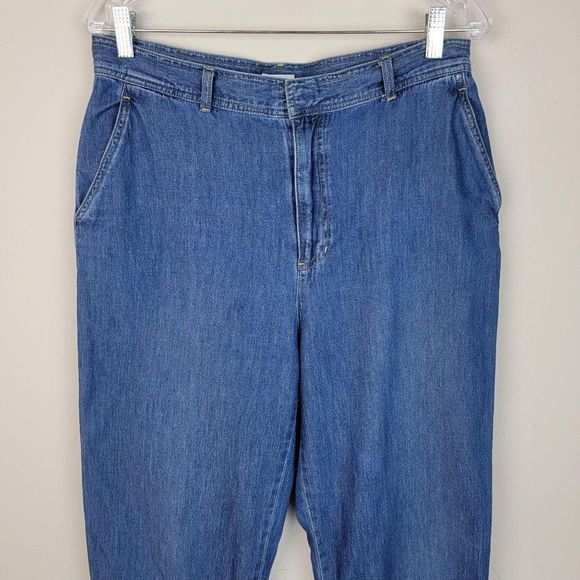 Vintage High Rise Paper Bag Cropped Jeans Size 14 - Picture 3 of 8